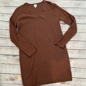 A New Day Chocolate Brown Sweater Dress Long Sleeve Loose Fit Size Medium